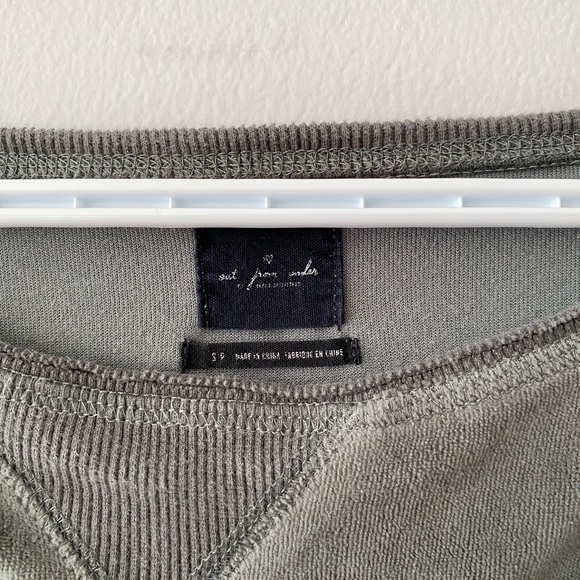 UO Out From Under Olive Velour Sweatshirt - Picture 3 of 6